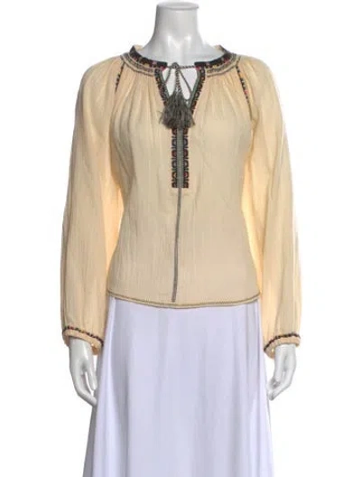 Pre-owned Isabel Marant Étoile Patterned Tie Neck Blouse In Neutral