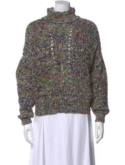 Pre-owned Isabel Marant Étoile Patterned Turtleneck Sweater In Black