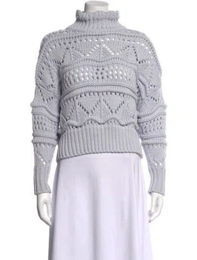 Pre-owned Isabel Marant Étoile Patterned Turtleneck Sweater In Blue