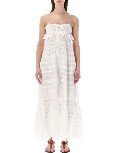 Isabel Marant Étoile Paule Embroidered Maxi Dress In White