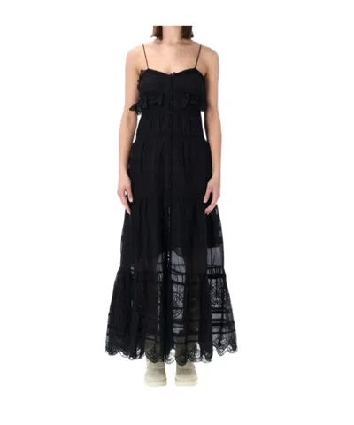 Isabel Marant Étoile Paule Lace Maxi Dress In Black