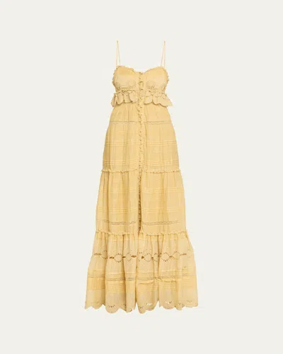 Isabel Marant Étoile Paule Sleeveless Tiered Maxi Dress In Yellow