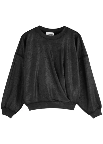 Isabel Marant Étoile Paulia Metallic Cotton Sweatshirt In Metallic Silver