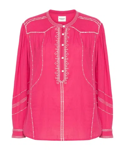 Isabel Marant Étoile Pelson Embroidered-detailing Blouse In Pink