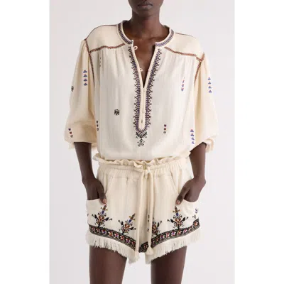 Isabel Marant Étoile Pelson Embroidered Peasant Top