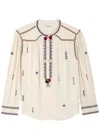 Isabel Marant Étoile Pelson Embroidered Woven Blouse