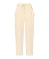 Isabel Marant Étoile Cotton Trousers With Belt Loops And Wide Leg In Nude
