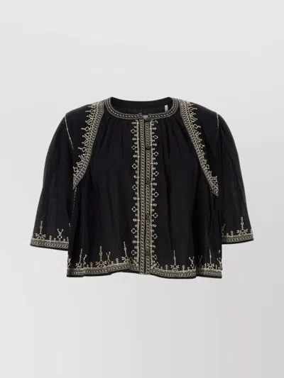 Isabel Marant Étoile Perkins Blouse Embroidered Detailing In Black