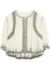 Isabel Marant Étoile Perkins Embroidered Cotton Blouse In Ecru