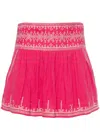 Isabel Marant Étoile Picadilia Smocked Cotton Miniskirt In Pink