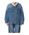 Isabel Marant Étoile Pimia Sherpa-collar Denim Jacket In Blue