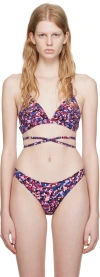 Isabel Marant Étoile Pink & Blue Solange Bikini Top In Pkbu Pink /blue
