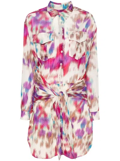 Isabel Marant Étoile Pink & Purple Mini Dress For Women From Ss24 Collection