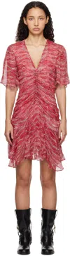 Isabel Marant Étoile Red Printed Muslin Short Vivienne Dress In Red