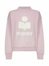 Isabel Marant Étoile Pink Cotton Blend Moby Logo Sweatshirt In Pink