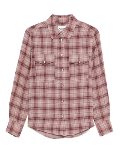 Isabel Marant Étoile Pink Cotton Check Shirt In Red