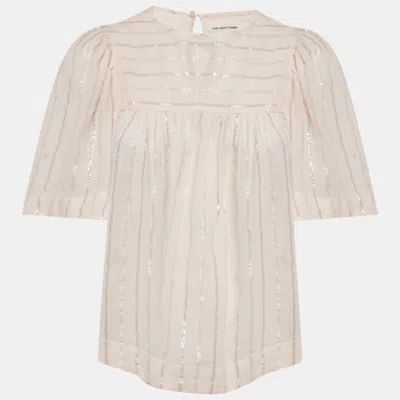 Pre-owned Isabel Marant Étoile Pink Lurex Striped Cotton Blouse M