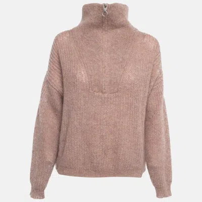 Pre-owned Isabel Marant Étoile Pink Mohair Rib Knit Loose Fitted Jumper S