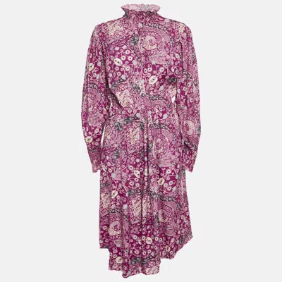 Isabel Marant Etoile Pink Printed Crepe Cescott Midi Dress