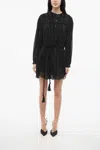 Isabel Marant Etoile Pinstriped Chemisier Dress With Laces