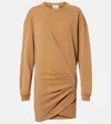 Isabel Marant Étoile Pipper Gathered Cotton Sweatshirt Dress In Sand