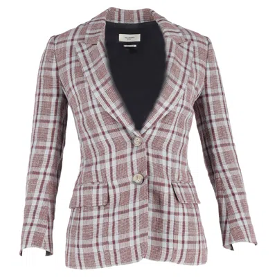 Isabel Marant Etoile Plaid Balzer In Multicolor Linen In White