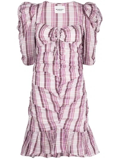Isabel Marant Étoile Plaid-check Print Dress In Rosa