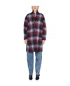 Isabel Marant Étoile Checked Long-sleeve Coat In Blue