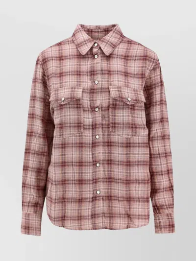 Isabel Marant Étoile Plaid Cotton Shirt Featuring Breast Pockets In Pink