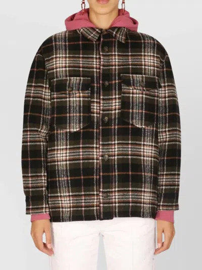 Isabel Marant Étoile Plaid Hooded Jacket Chest Pockets