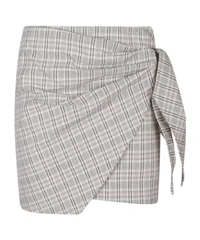 Isabel Marant Étoile Check-pattern Tie-detail Mini Skirt In Multi