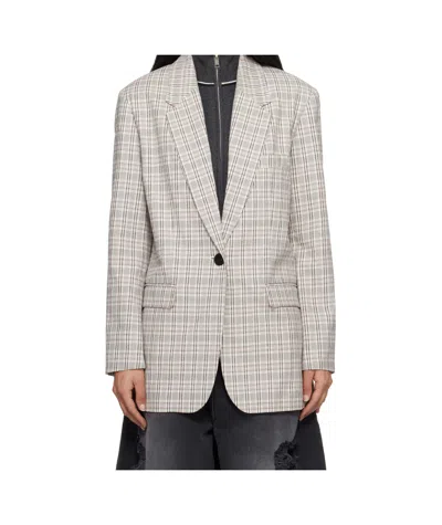 Isabel Marant Étoile Plaid Pattern Suit Jacket In White