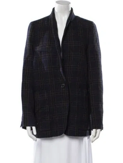Pre-owned Isabel Marant Étoile Plaid Print Blazer In Blue