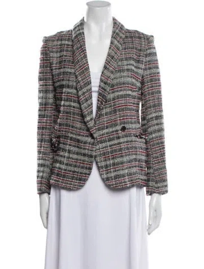 Pre-owned Isabel Marant Étoile Plaid Print Blazer In White