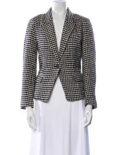 Pre-owned Isabel Marant Étoile Plaid Print Blazer In White