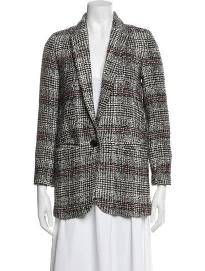Pre-owned Isabel Marant Étoile Plaid Print Coat In Black