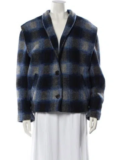 Pre-owned Isabel Marant Étoile Plaid Print Coat In Blue