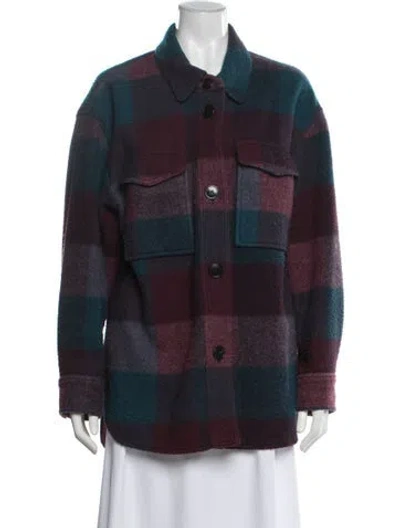 Pre-owned Isabel Marant Étoile Plaid Print Coat In Blue