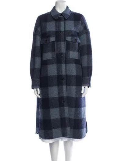 Pre-owned Isabel Marant Étoile Plaid Print Coat In Blue