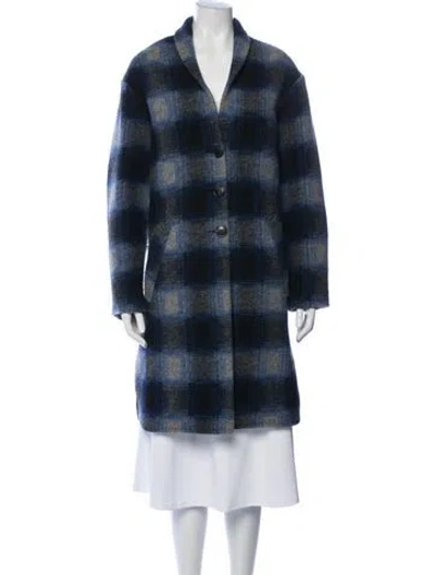 Pre-owned Isabel Marant Étoile Plaid Print Coat In Gray