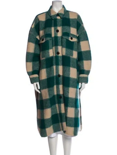 Pre-owned Isabel Marant Étoile Plaid Print Coat In Green