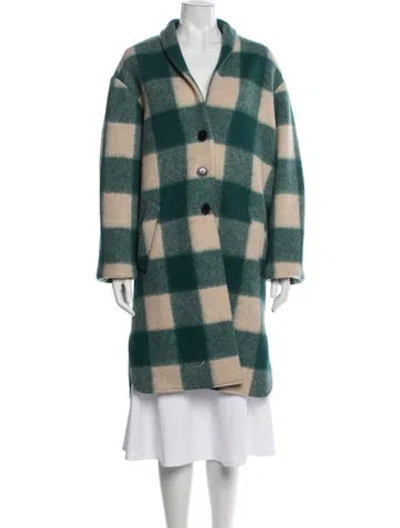 Pre-owned Isabel Marant Étoile Plaid Print Coat In Green