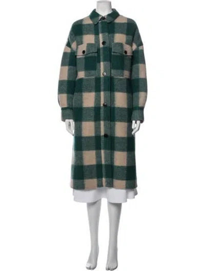 Pre-owned Isabel Marant Étoile Plaid Print Coat In Green