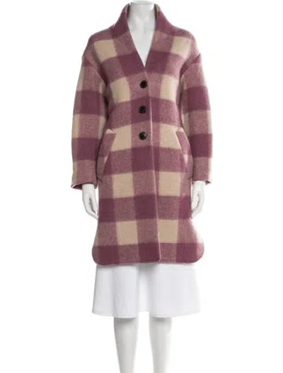 Pre-owned Isabel Marant Étoile Plaid Print Coat In Pink
