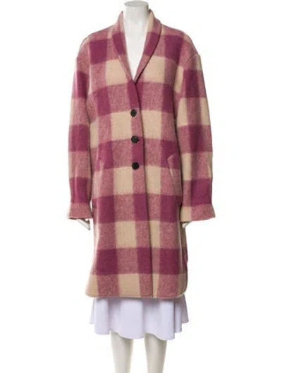 Pre-owned Isabel Marant Étoile Plaid Print Coat In Purple