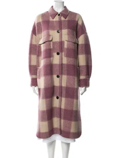 Pre-owned Isabel Marant Étoile Plaid Print Coat In Purple