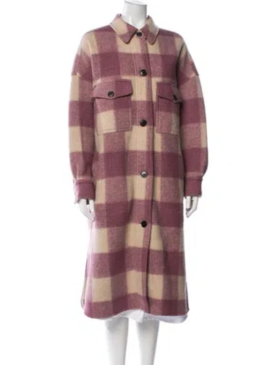 Pre-owned Isabel Marant Étoile Plaid Print Coat In Purple