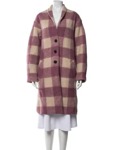 Pre-owned Isabel Marant Étoile Plaid Print Coat In Purple