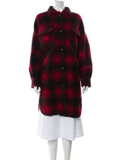 Pre-owned Isabel Marant Étoile Plaid Print Coat In Red