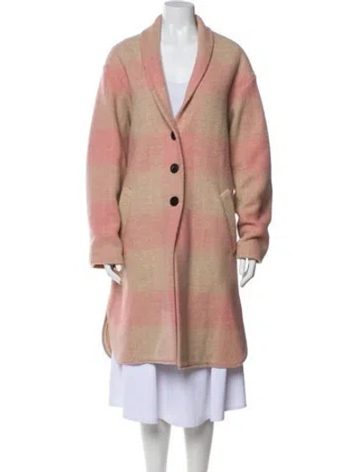 Pre-owned Isabel Marant Étoile Plaid Print Faux Fur Coat In Neutral